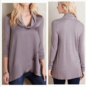 Anthropologie Deletta Gray Cowl Neck Sweater